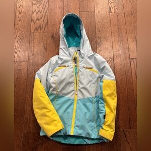 Spyder Yellow and Blue Kids Ski Jacket Size 14